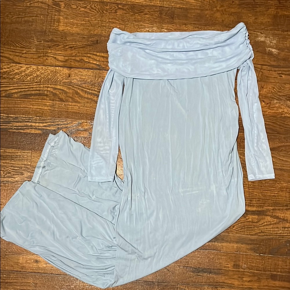 Elegant Off-Shoulder Light Blue Dress